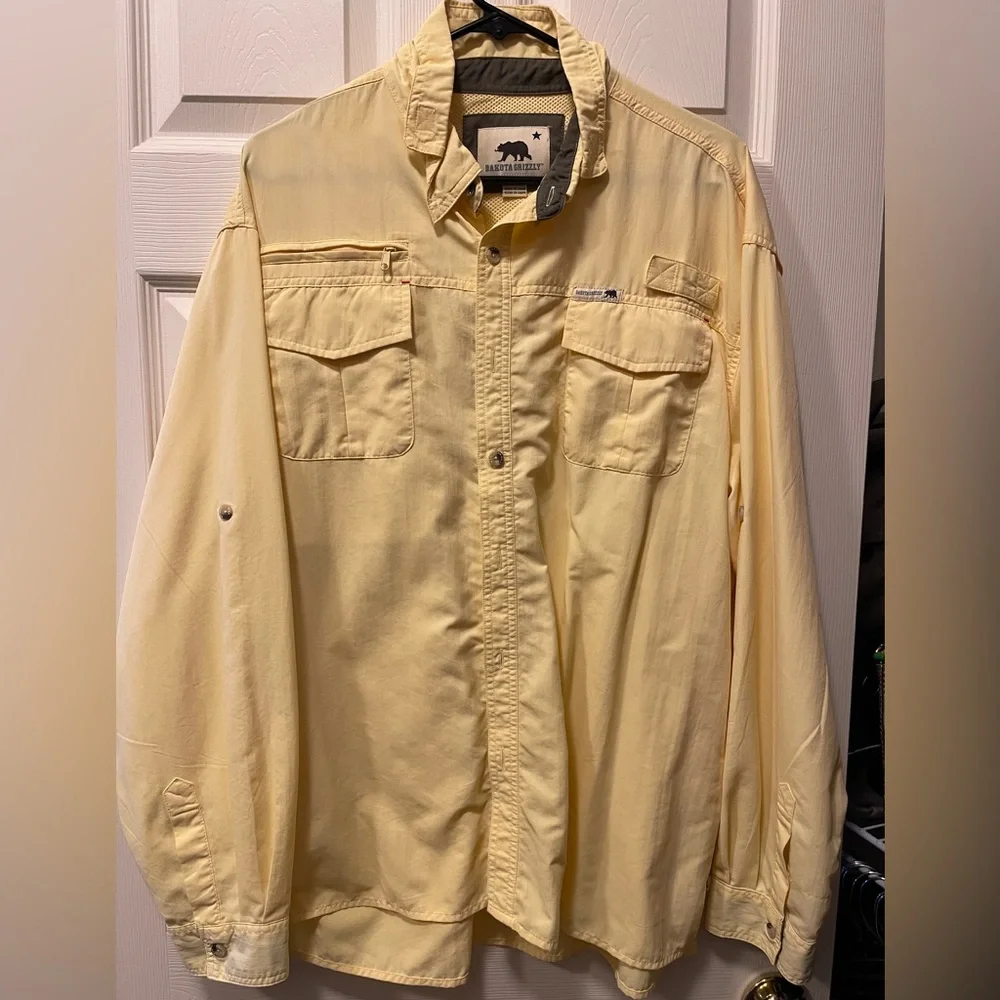 Dakota Grizzly‎ Yellow Utility Button Up Shirt XXL Outdoor Workwear - Picture 2 of 12